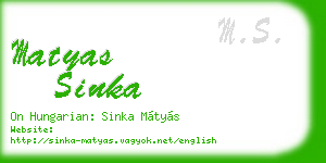matyas sinka business card